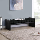  Color_Black -- Meridian Waverly Boucle Fabric Upholstered Bench IMAGE 2