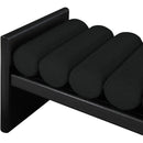  Color_Black -- Meridian Waverly Boucle Fabric Upholstered Bench IMAGE 5