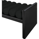  Color_Black -- Meridian Waverly Boucle Fabric Upholstered Bench IMAGE 6