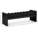  Color_Black -- Meridian Waverly Boucle Fabric Upholstered Bench IMAGE 7