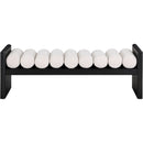  Color_Black/ Cream -- Waverly Cream Boucle Fabric Upholstered Bench IMAGE 3
