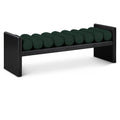  Color_Black/ Green -- Waverly Green Boucle Fabric Upholstered Bench IMAGE 1