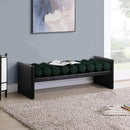  Color_Black/ Green -- Waverly Green Boucle Fabric Upholstered Bench IMAGE 2
