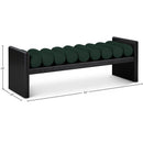  Color_Black/ Green -- Waverly Green Boucle Fabric Upholstered Bench IMAGE 7