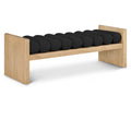  Color_Black/ Natural -- Meridian Waverly Boucle Fabric Upholstered Bench IMAGE 1