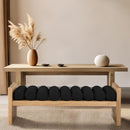  Color_Black/ Natural -- Meridian Waverly Boucle Fabric Upholstered Bench IMAGE 2