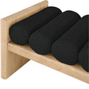  Color_Black/ Natural -- Meridian Waverly Boucle Fabric Upholstered Bench IMAGE 5