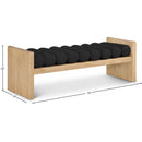  Color_Black/ Natural -- Meridian Waverly Boucle Fabric Upholstered Bench IMAGE 7