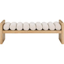  Color_Cream/ Natural -- Waverly Cream Boucle Fabric Upholstered Bench IMAGE 3