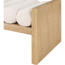  Color_Cream/ Natural -- Waverly Cream Boucle Fabric Upholstered Bench IMAGE 6