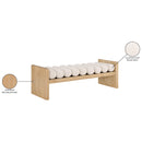  Color_Cream/ Natural -- Waverly Cream Boucle Fabric Upholstered Bench IMAGE 8