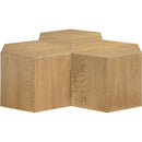  Meridian Eternal Natural Oak Wood 3 pc Modular Coffee Table IMAGE 3