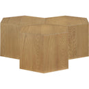  Meridian Eternal Natural Oak Wood 3 pc Modular Coffee Table IMAGE 4