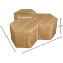  Meridian Eternal Natural Oak Wood 3 pc Modular Coffee Table IMAGE 8