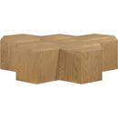  Meridian Eternal Natural Oak Wood 5 pc Modular Coffee Table IMAGE 3