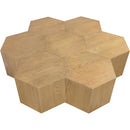  Meridian Eternal Natural Oak Wood 7 pc Modular Coffee Table IMAGE 4