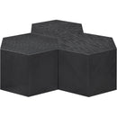  Meridian Eternal Black Oak Wood 3 pc Modular Coffee Table IMAGE 3