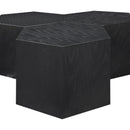  Meridian Eternal Black Oak Wood 3 pc Modular Coffee Table IMAGE 5