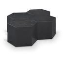  Meridian Eternal Black Oak Wood 4 pc Modular Coffee Table IMAGE 1