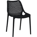  Meridian Mykonos Black Plastic Outdoor Patio Dining Chair IMAGE 1