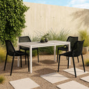  Meridian Mykonos Black Plastic Outdoor Patio Dining Chair IMAGE 2
