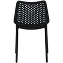  Meridian Mykonos Black Plastic Outdoor Patio Dining Chair IMAGE 3