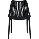  Meridian Mykonos Black Plastic Outdoor Patio Dining Chair IMAGE 4