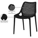  Meridian Mykonos Black Plastic Outdoor Patio Dining Chair IMAGE 8