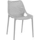  Meridian Mykonos Grey Plastic Outdoor Patio Dining Chair IMAGE 1