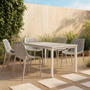  Meridian Mykonos Grey Plastic Outdoor Patio Dining Chair IMAGE 2