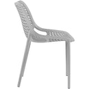  Meridian Mykonos Grey Plastic Outdoor Patio Dining Chair IMAGE 5