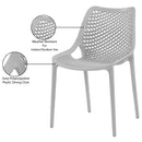  Meridian Mykonos Grey Plastic Outdoor Patio Dining Chair IMAGE 8