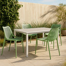  Meridian Mykonos Mint Plastic Outdoor Patio Dining Chair IMAGE 2