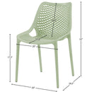 Meridian Mykonos Mint Plastic Outdoor Patio Dining Chair IMAGE 7