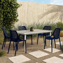  Meridian Mykonos Navy Plastic Outdoor Patio Dining Chair IMAGE 2
