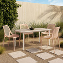 Meridian Mykonos Pink Plastic Outdoor Patio Dining Chair IMAGE 2