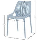  Meridian Mykonos Sky Blue Plastic Outdoor Patio Dining Chair IMAGE 7