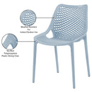  Meridian Mykonos Sky Blue Plastic Outdoor Patio Dining Chair IMAGE 8