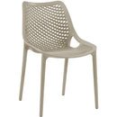  Meridian Mykonos Taupe Plastic Outdoor Patio Dining Chair IMAGE 1