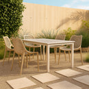  Meridian Mykonos Taupe Plastic Outdoor Patio Dining Chair IMAGE 2