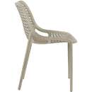  Meridian Mykonos Taupe Plastic Outdoor Patio Dining Chair IMAGE 5