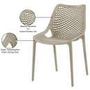 Meridian Mykonos Taupe Plastic Outdoor Patio Dining Chair IMAGE 8