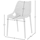  Meridian Mykonos White Plastic Outdoor Patio Dining Chair IMAGE 7