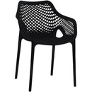  Meridian Mykonos Black Plastic Outdoor Patio Dining Chair IMAGE 1