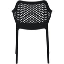  Meridian Mykonos Black Plastic Outdoor Patio Dining Chair IMAGE 3
