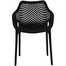  Meridian Mykonos Black Plastic Outdoor Patio Dining Chair IMAGE 4