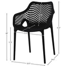  Meridian Mykonos Black Plastic Outdoor Patio Dining Chair IMAGE 6