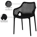  Meridian Mykonos Black Plastic Outdoor Patio Dining Chair IMAGE 7