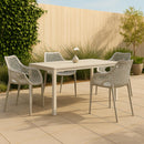  Meridian Mykonos Grey Plastic Outdoor Patio Dining Chair IMAGE 2