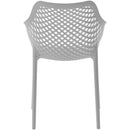  Meridian Mykonos Grey Plastic Outdoor Patio Dining Chair IMAGE 3